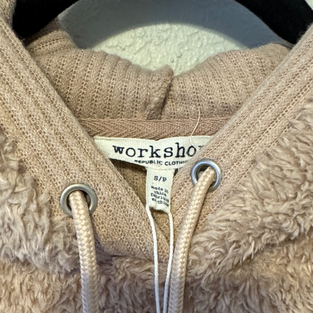 Workshop Republic Clothing Tan Faux Fur Hoodie - Picture 5 of 7